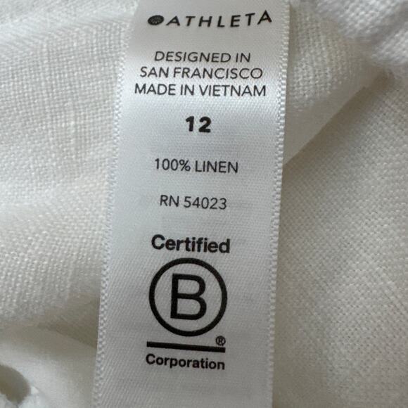 Athleta Women's Cabo Linen Joggers White LIghtweight Athleisure Summer Style - Picture 10 of 11